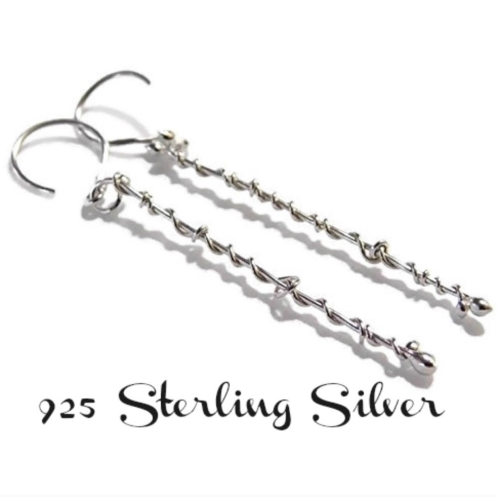 925 Bar Vine Earrings